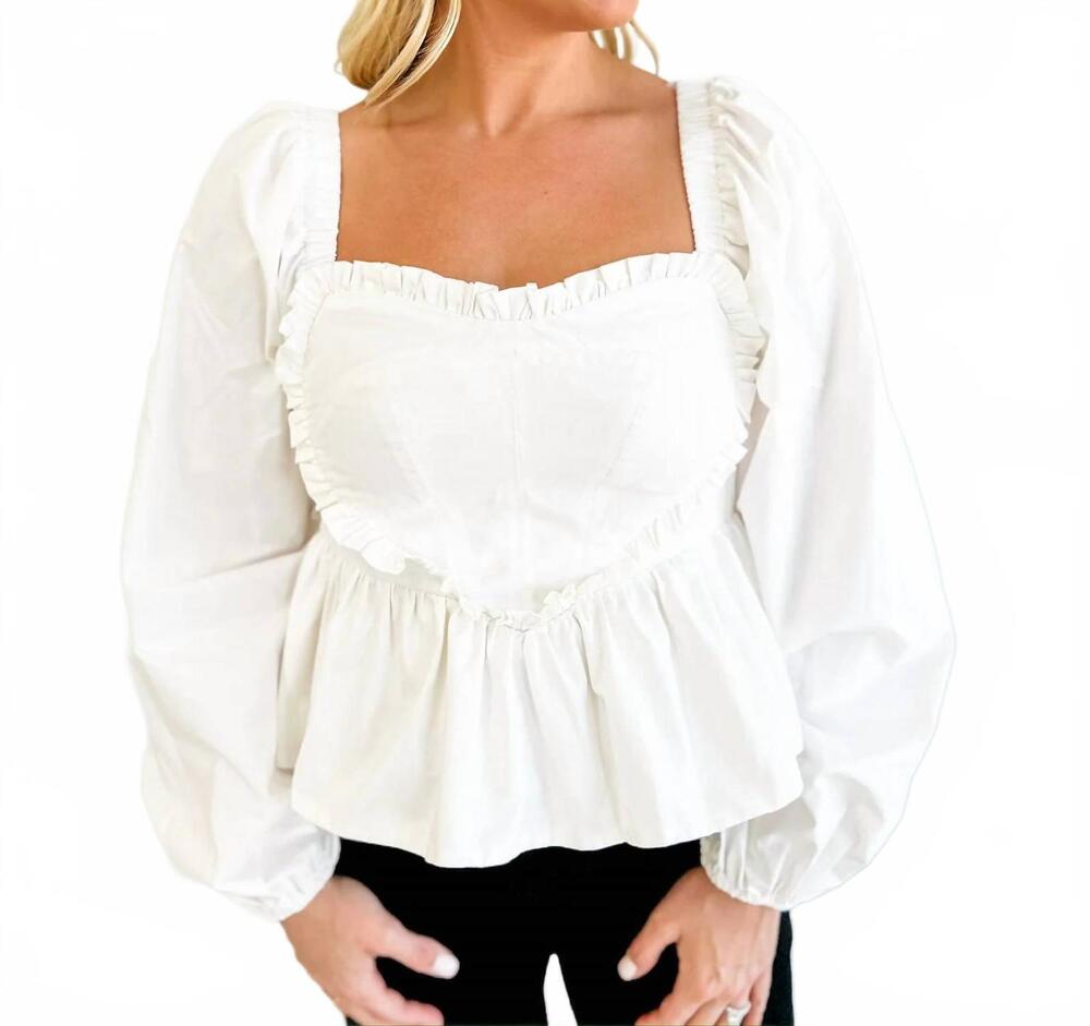 NEW &MERCI follow your heart blouse in white